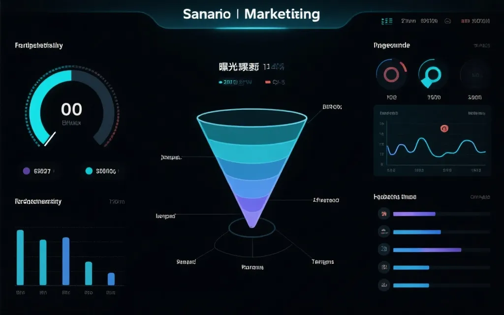 数据仪表盘与漏斗图，展示品牌曝光到转化的评估框架